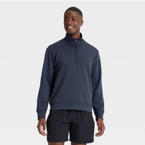 All in Motion Men's Black Zip-Up Sweater secure pocket Sz small